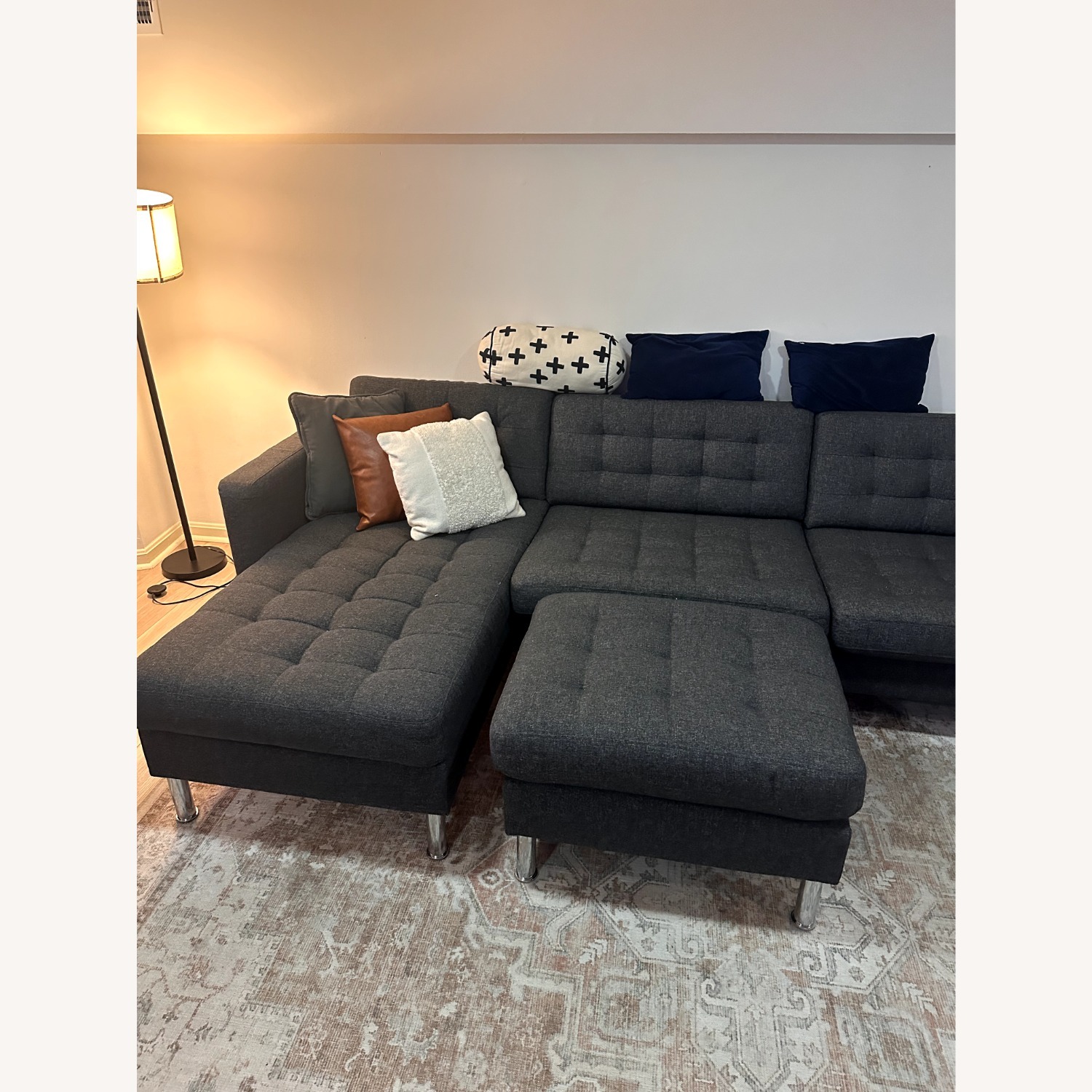 IKEA MORABO Dark Gray Fabric 2 Piece Sectional - image-2