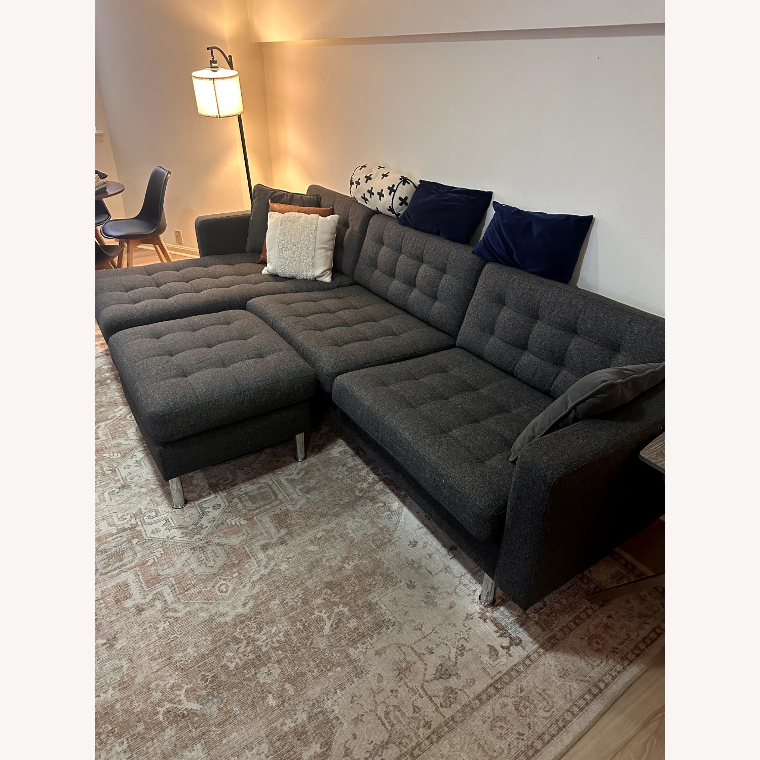 IKEA MORABO Dark Gray Fabric 2 Piece Sectional - image-3