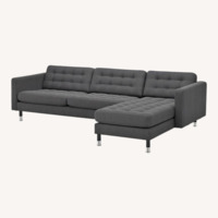 IKEA MORABO Dark Gray Fabric 2 Piece Sectional