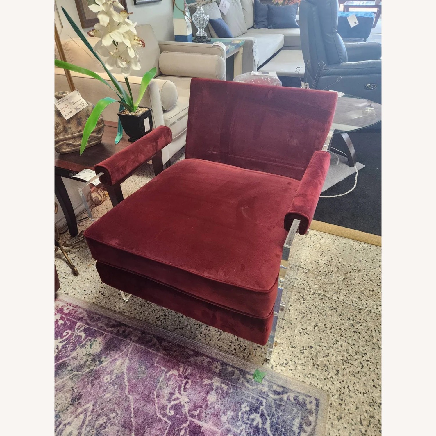 TOV Furniture Red Velvet Accent Chair - image-2