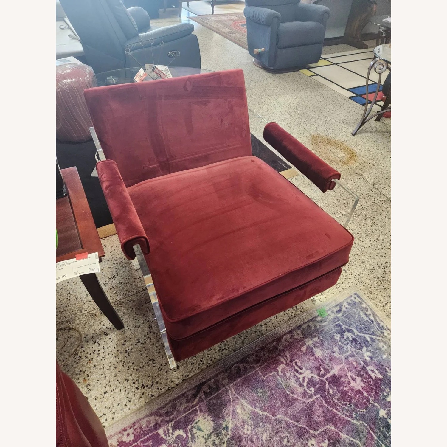 TOV Furniture Red Velvet Accent Chair - image-3