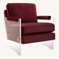 TOV Furniture Red Velvet Accent Chair