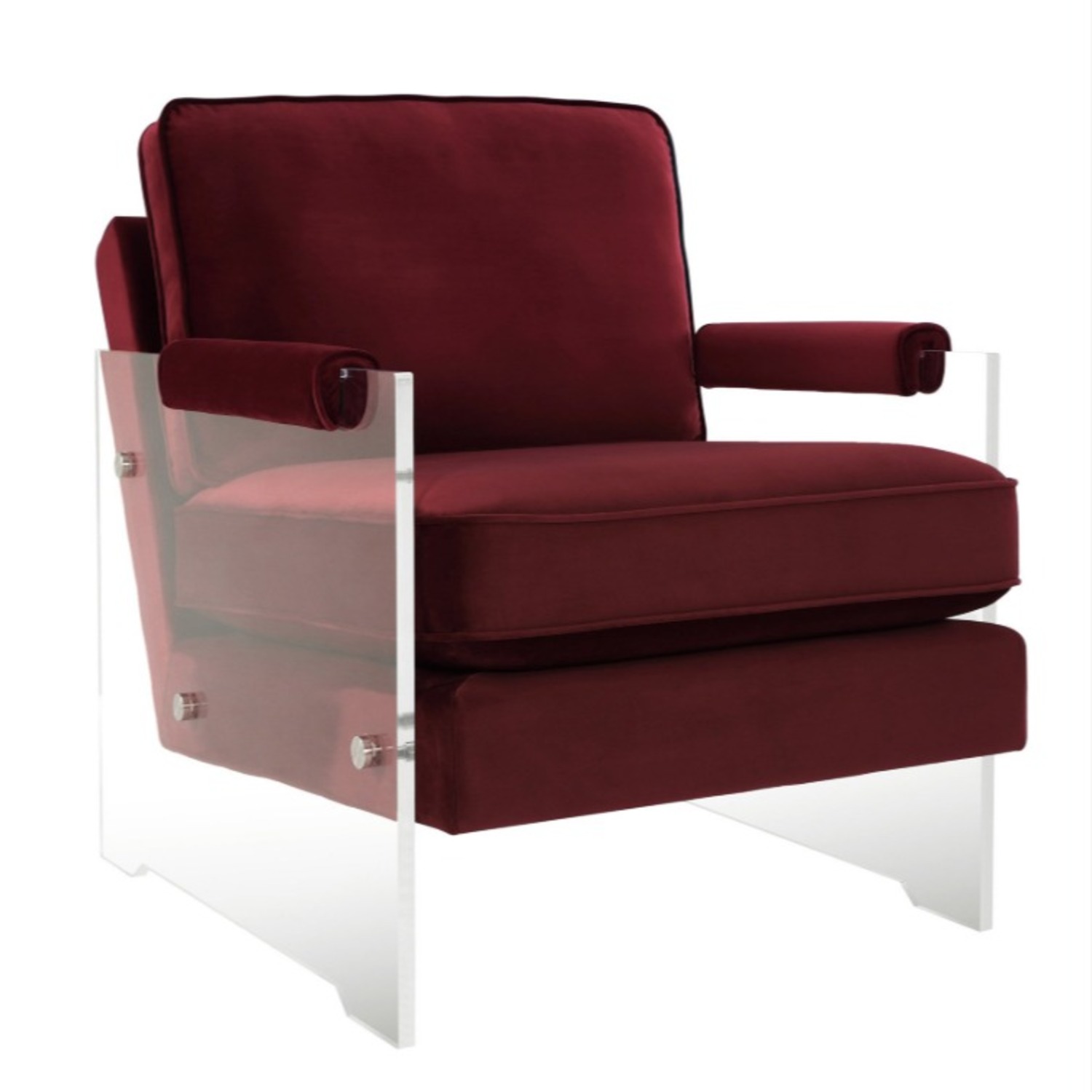 TOV Furniture Red Velvet Accent Chair - image-5