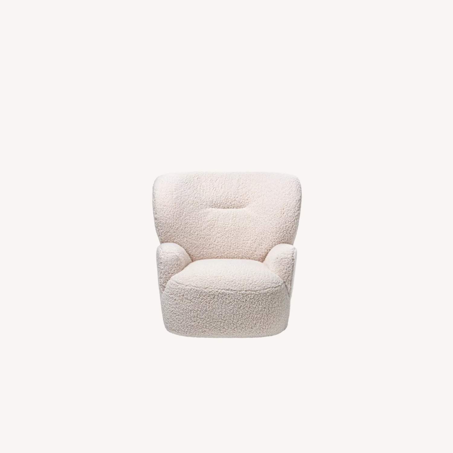 Loll Designs White Boucle Swivel Armchair - image-5