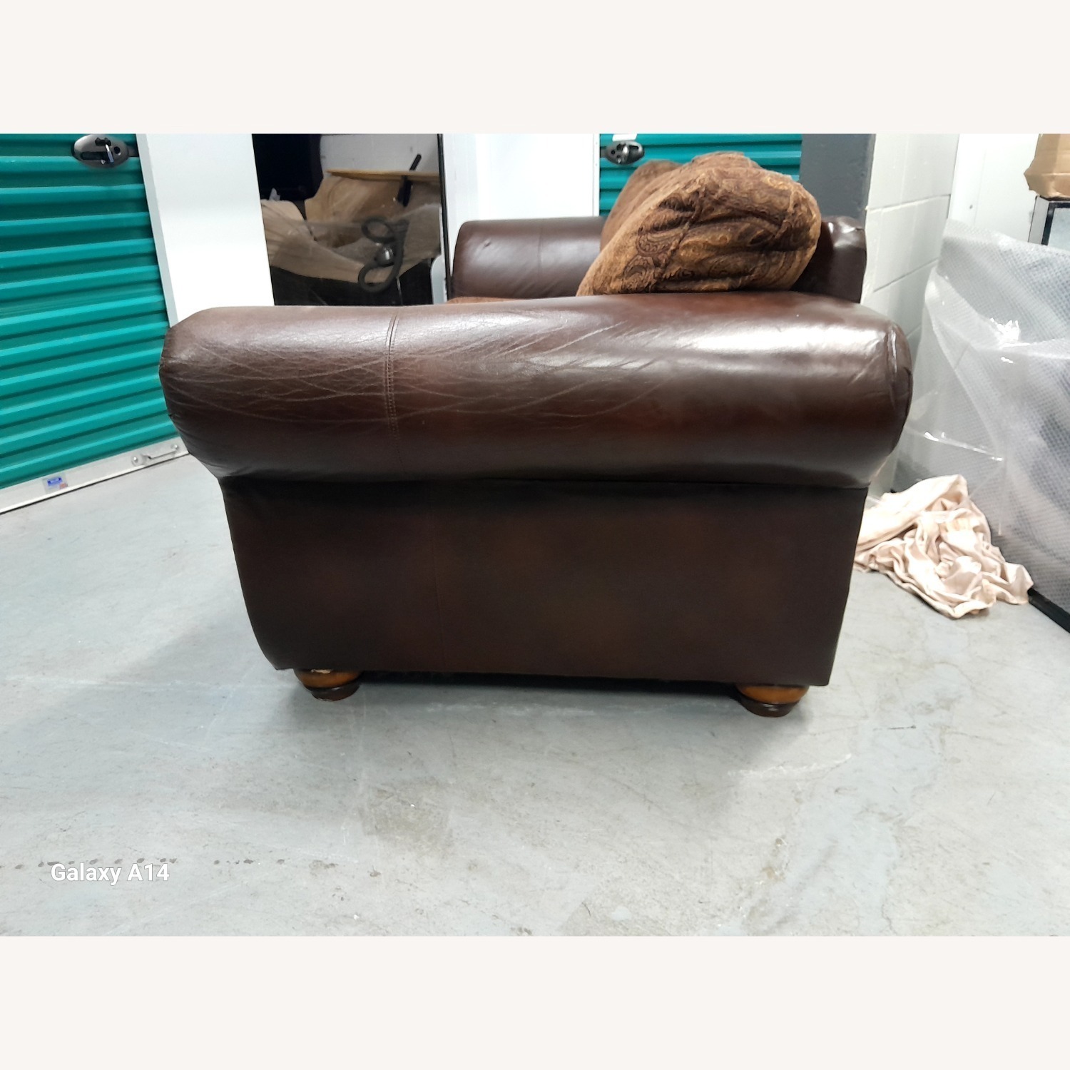 Dark Brown Leather 3+ Seater Sofa - image-2