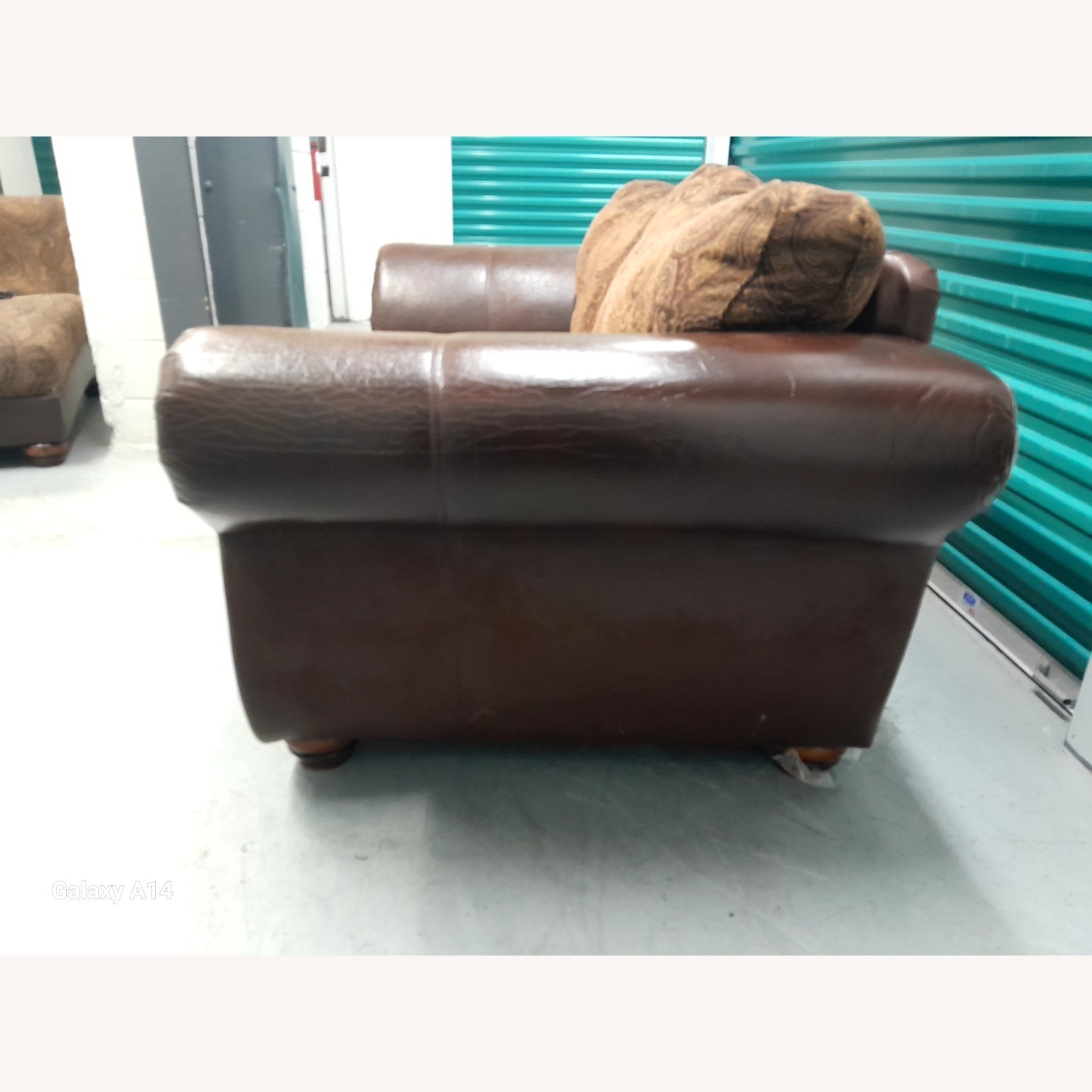 Dark Brown Leather 3+ Seater Sofa - image-5
