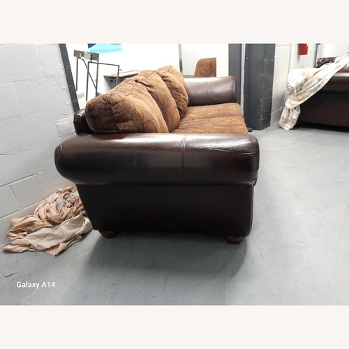 Used Dark Brown Leather 3+ Seater Sofa for sale on AptDeco