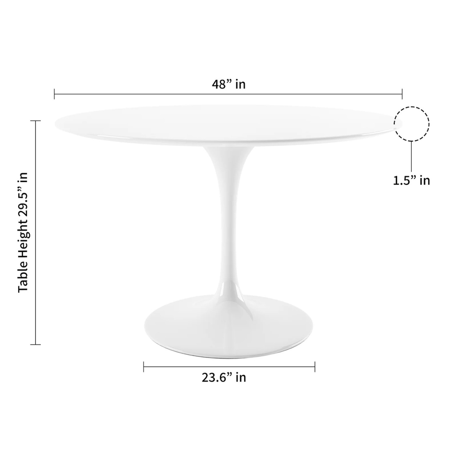 48” White Tulip Dining Table Set w/ Chairs - image-5