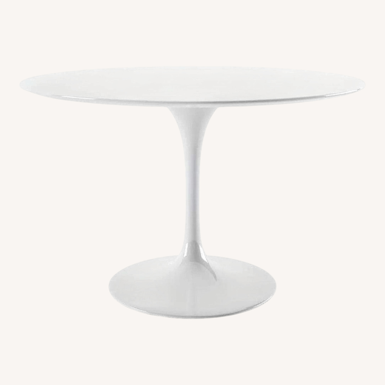 48” White Tulip Dining Table Set w/ Chairs - image-0