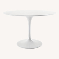 48” White Tulip Dining Table Set w/ Chairs