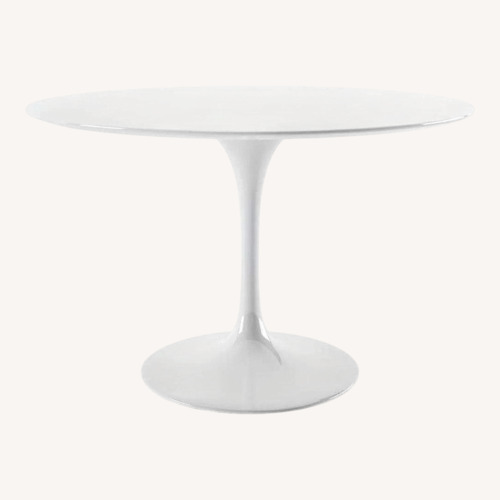 Used 48” White Tulip Dining Table Set w/ Chairs for sale on AptDeco