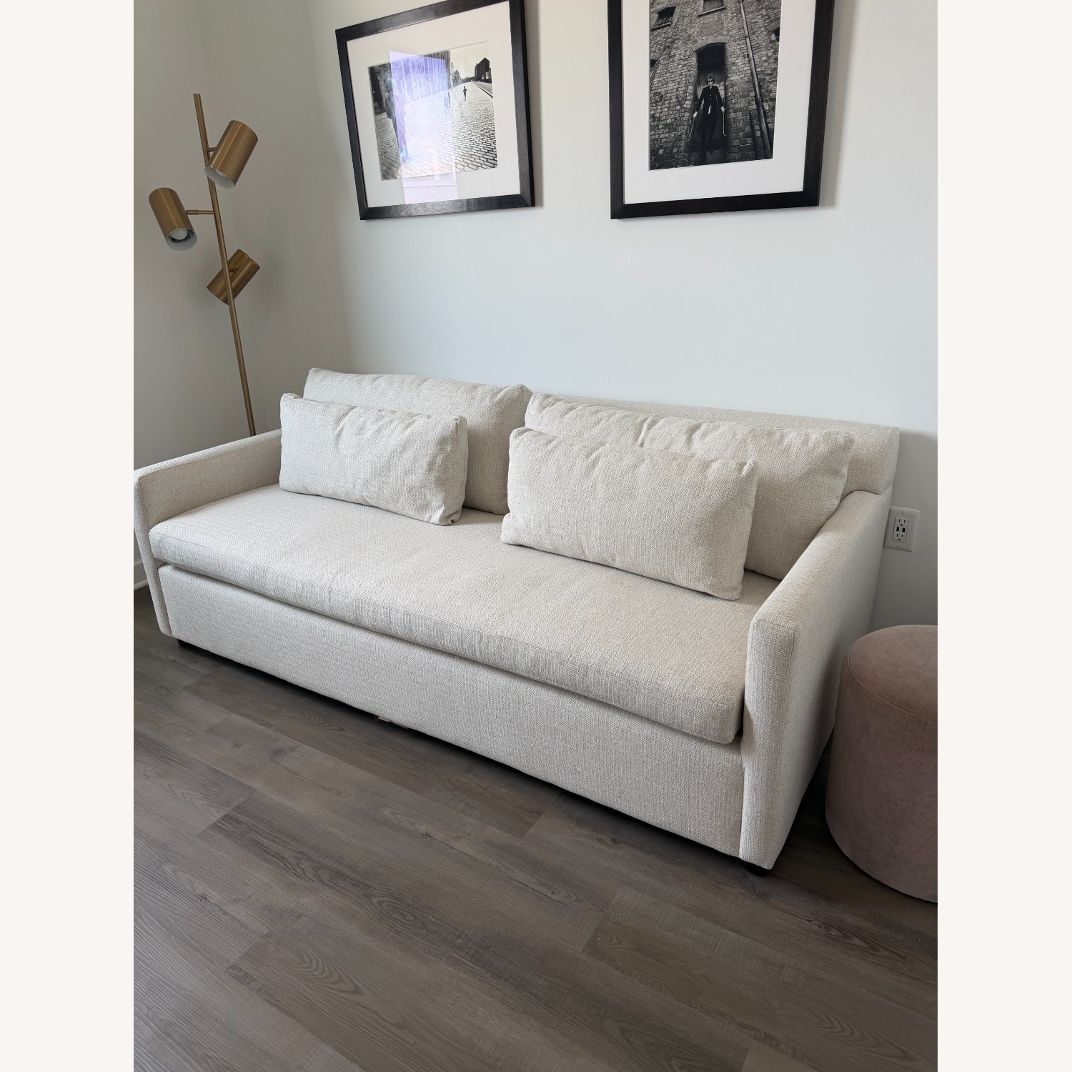 West Elm Natural Fabric Sleeper Sofa - image-3