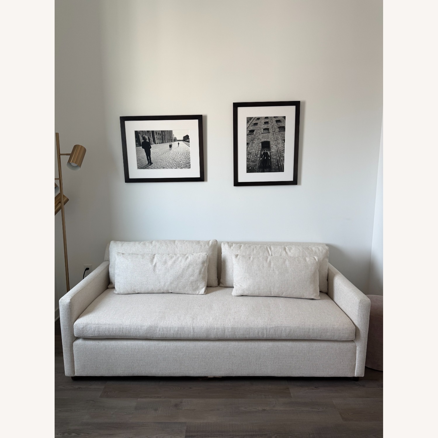 West Elm Natural Fabric Sleeper Sofa - image-1