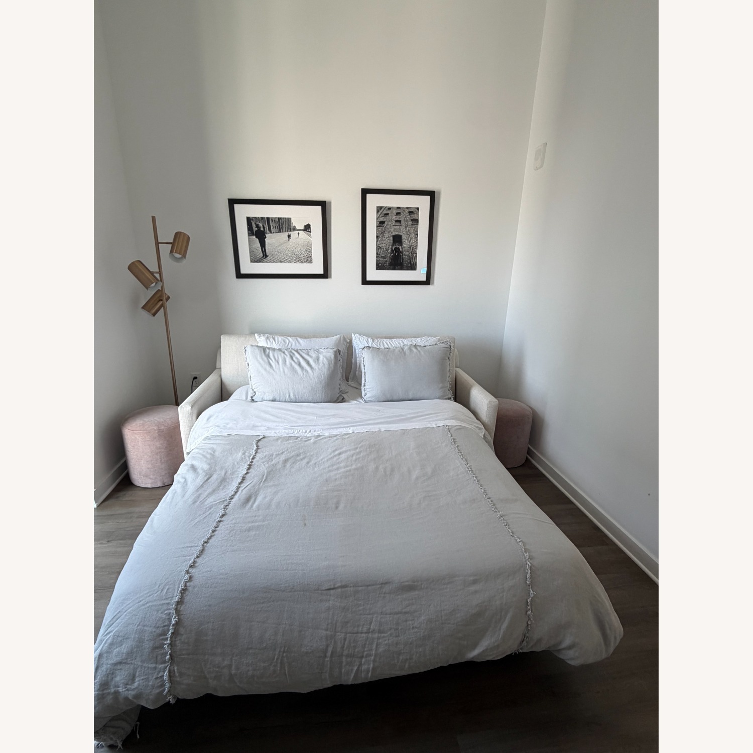 West Elm Natural Fabric Sleeper Sofa - image-4