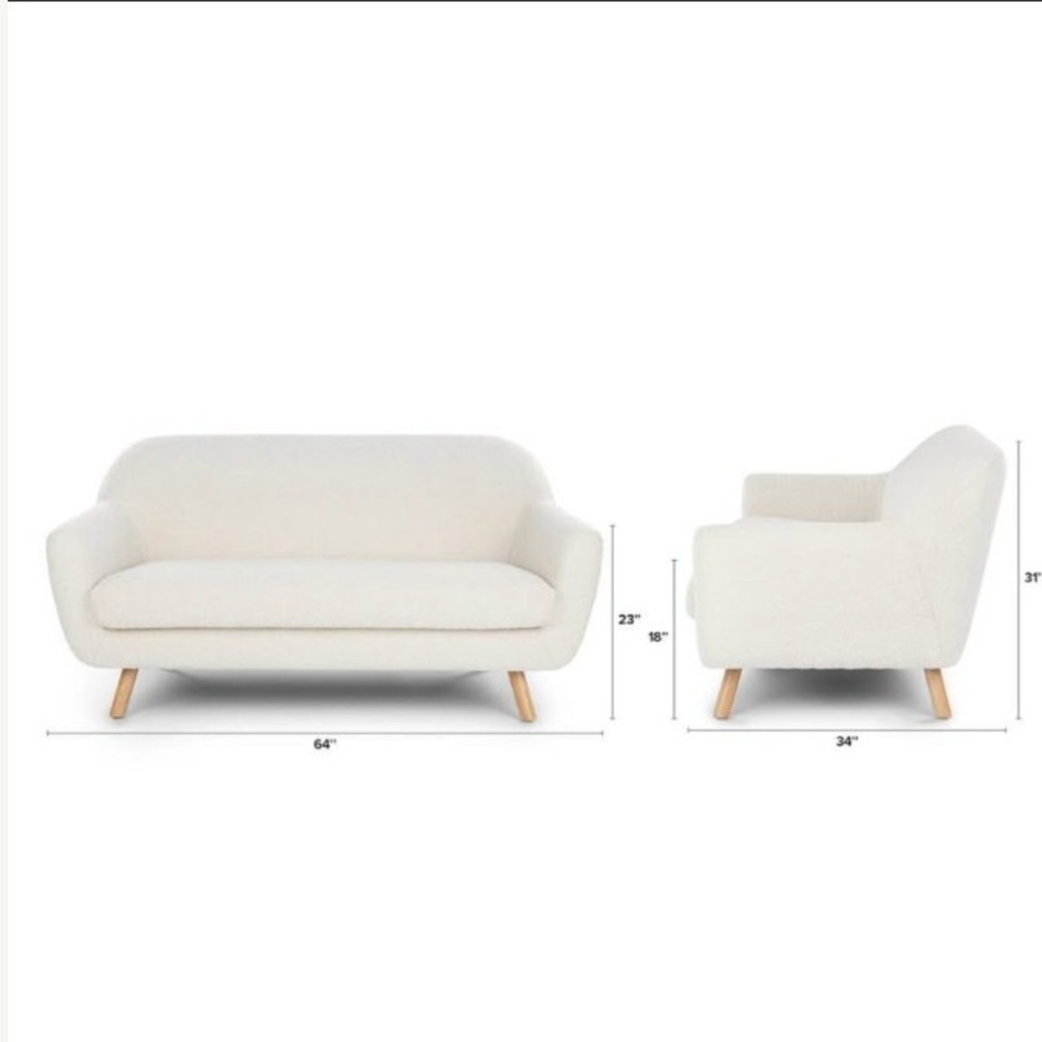 Article Gabriola 64" Ivory Loveseat - image-2