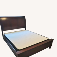 Queen Wood Sleigh with Headboard & Drawers