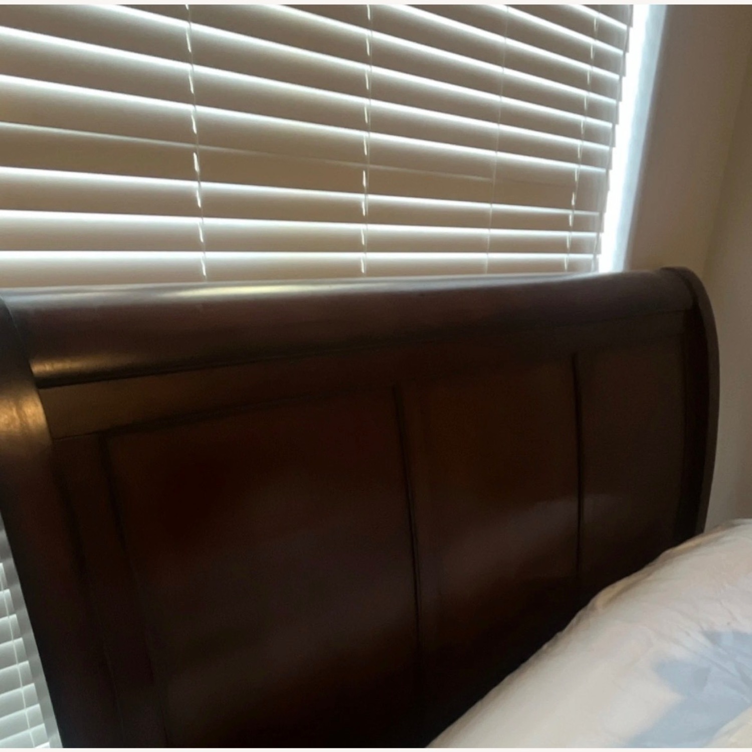 Queen Wood Sleigh with Headboard & Drawers - image-2