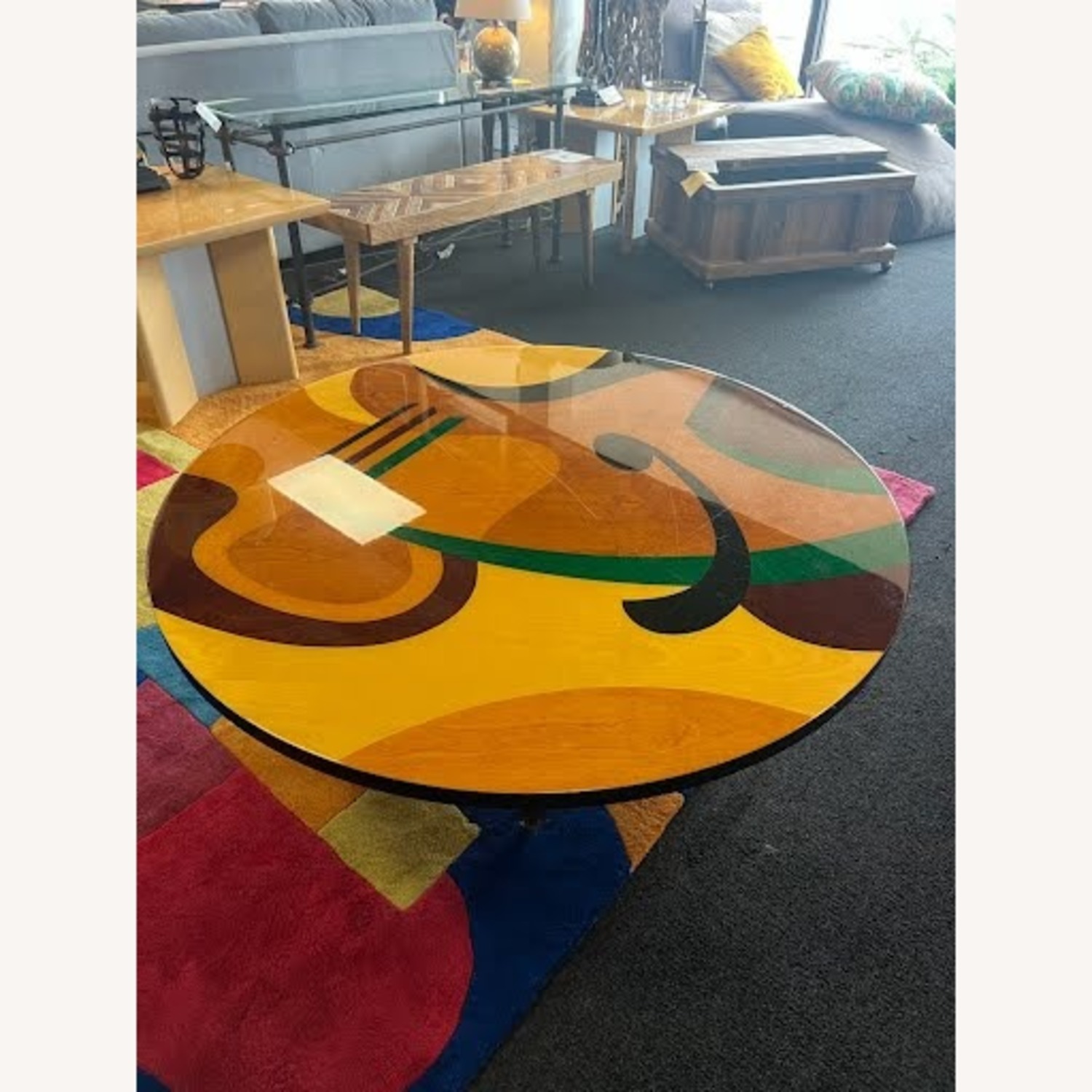 1980s Abstract Designer Signed Coffee Table - image-3