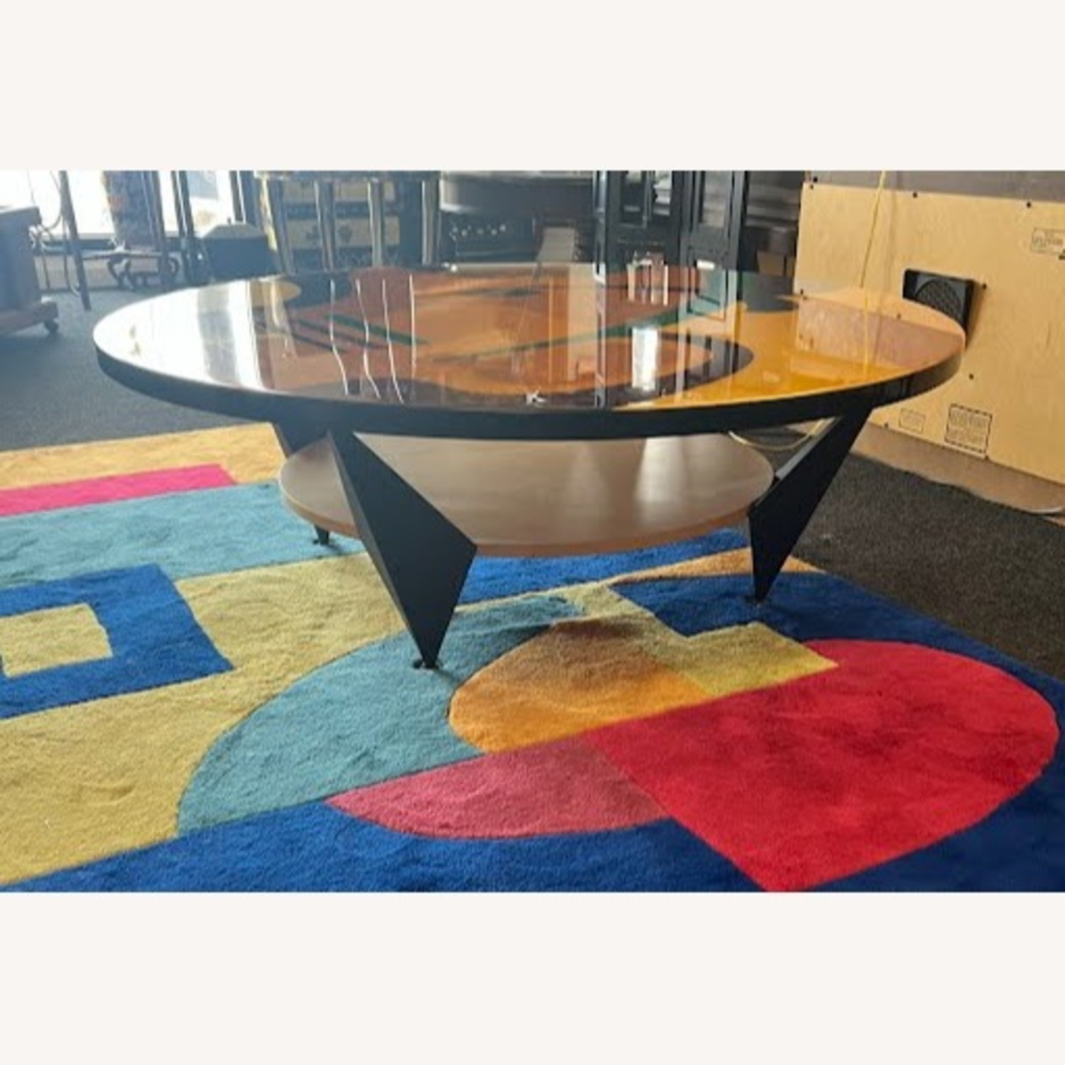 1980s Abstract Designer Signed Coffee Table - image-2