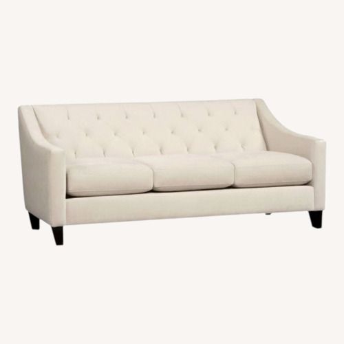 Used Macy's Cream Velvet Couch for sale on AptDeco