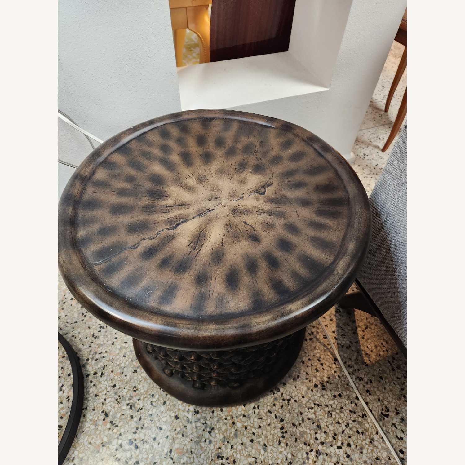 Restoration Hardware Dark Gray Side Table - image-3