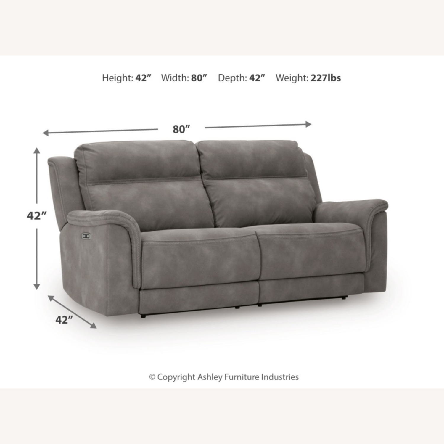 Ashley Furniture Light Gray 2 Seater Sofa - image-3