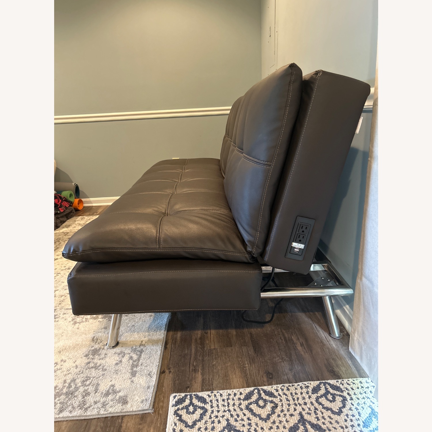 Wayfair Dark Brown Leather Sleeper Sofa - image-2