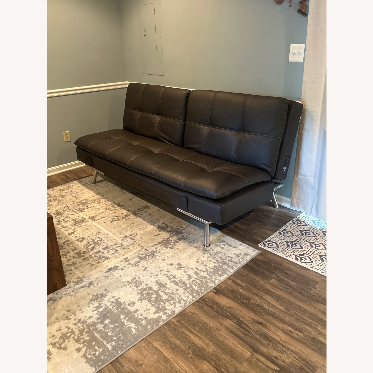 Wayfair Dark Brown Leather Sleeper Sofa - image-3