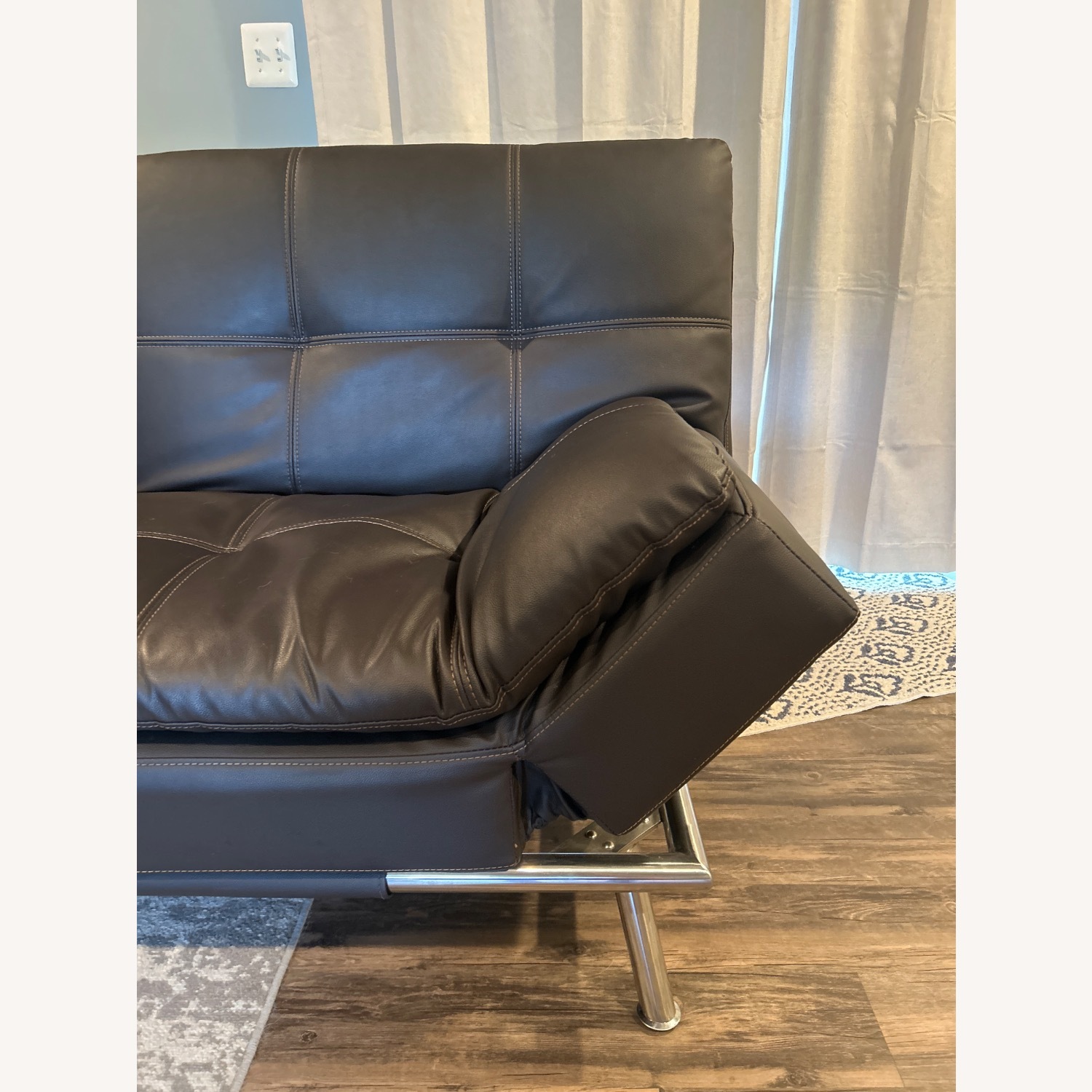 Wayfair Dark Brown Leather Sleeper Sofa - image-6