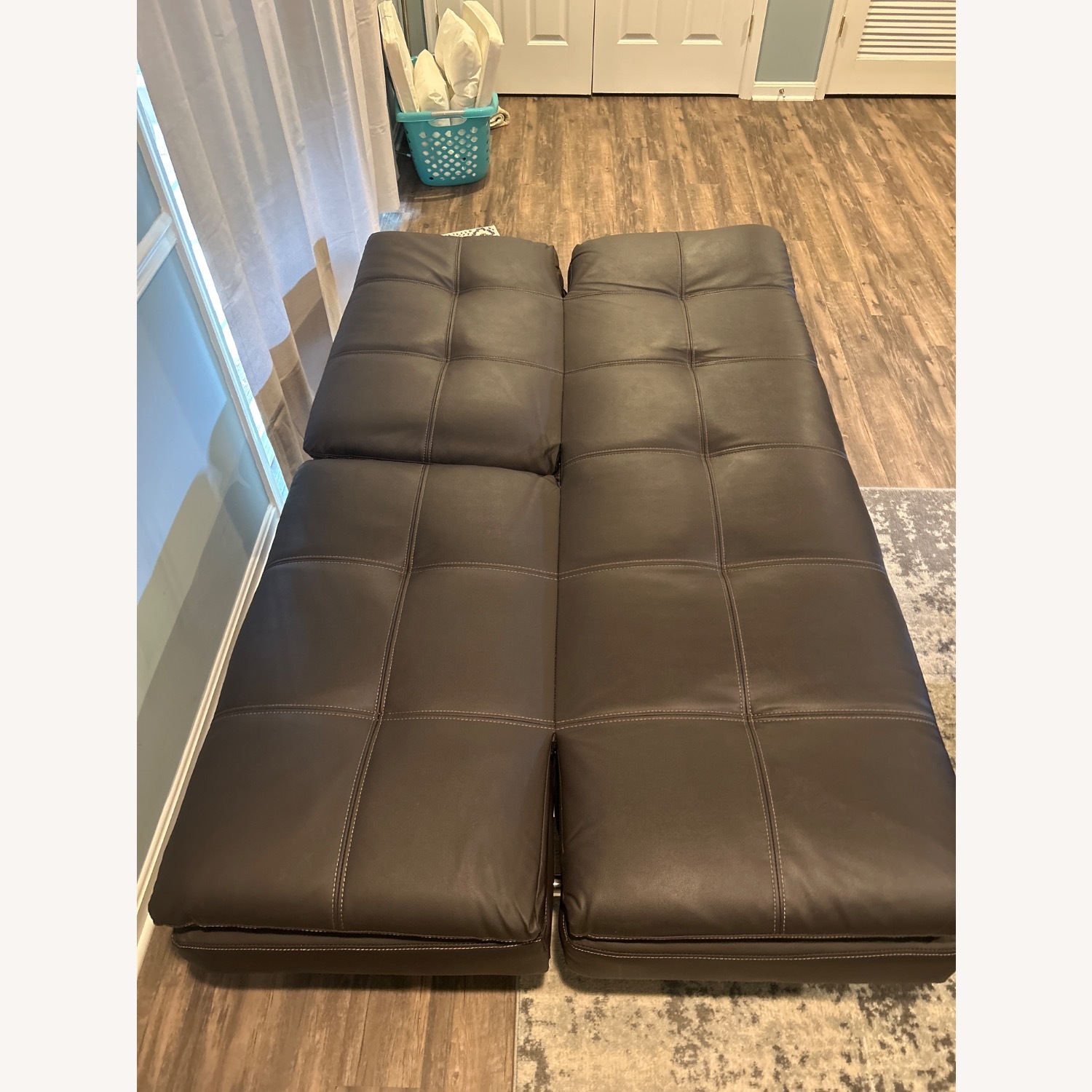 Wayfair Dark Brown Leather Sleeper Sofa - image-5