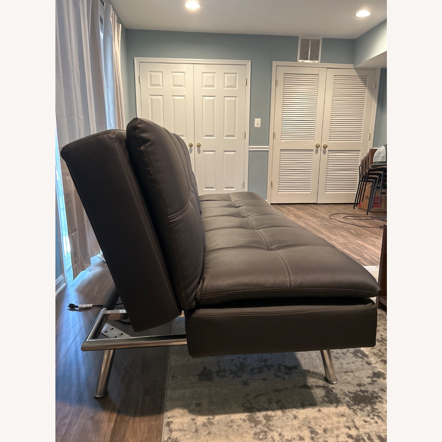 Wayfair Dark Brown Leather Sleeper Sofa - image-4