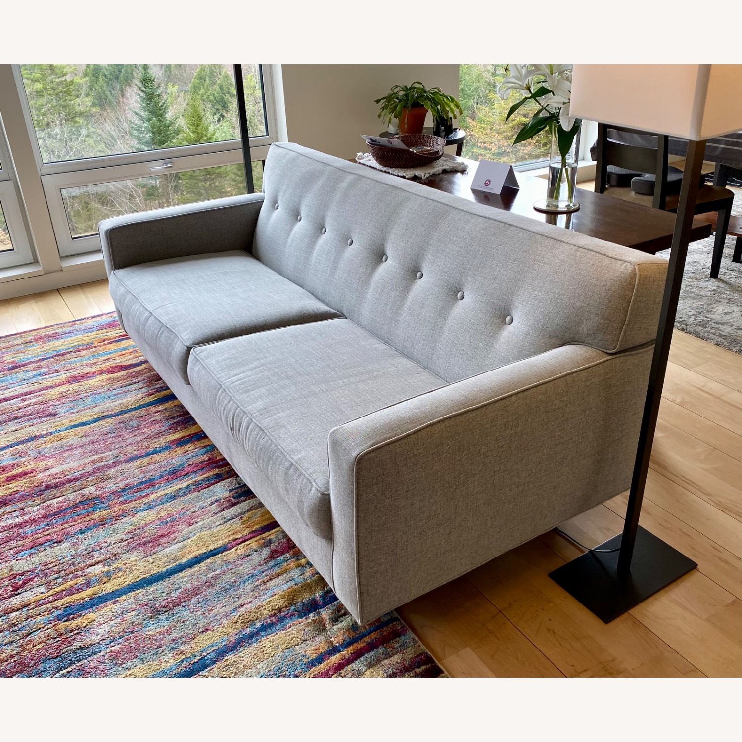 Walter E. Smithe Light Gray Fabric 3+ Seater Sofa - image-3