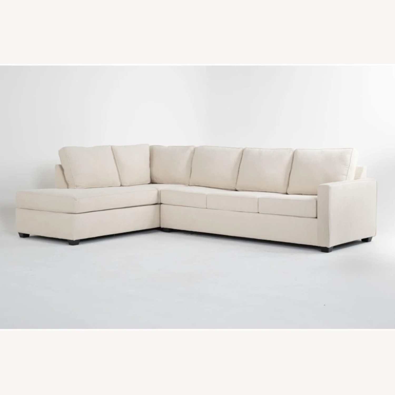 Mathers Cream Beige White Fabric 125" 2 Piece L-Shaped Sectional - image-5