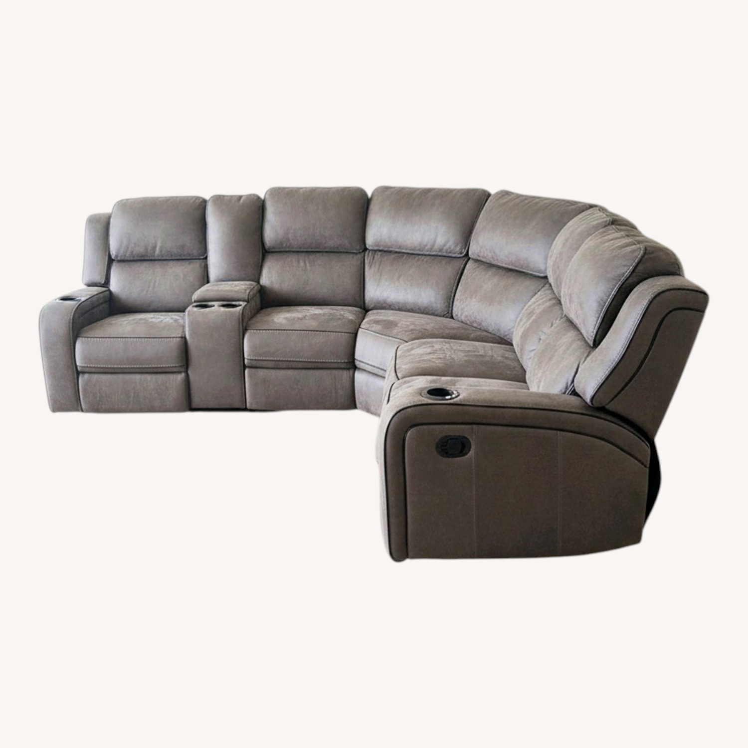 Light Gray Fabric 3+ Piece Sectional - image-0