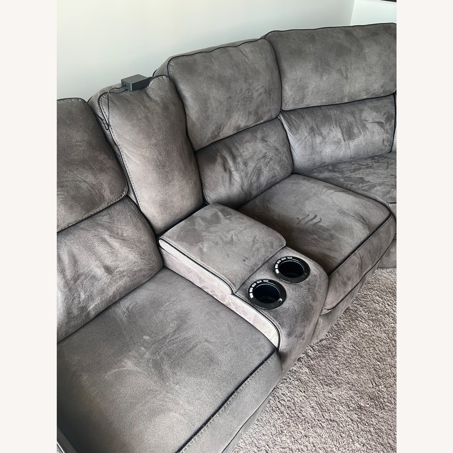 Light Gray Fabric 3+ Piece Sectional - image-2