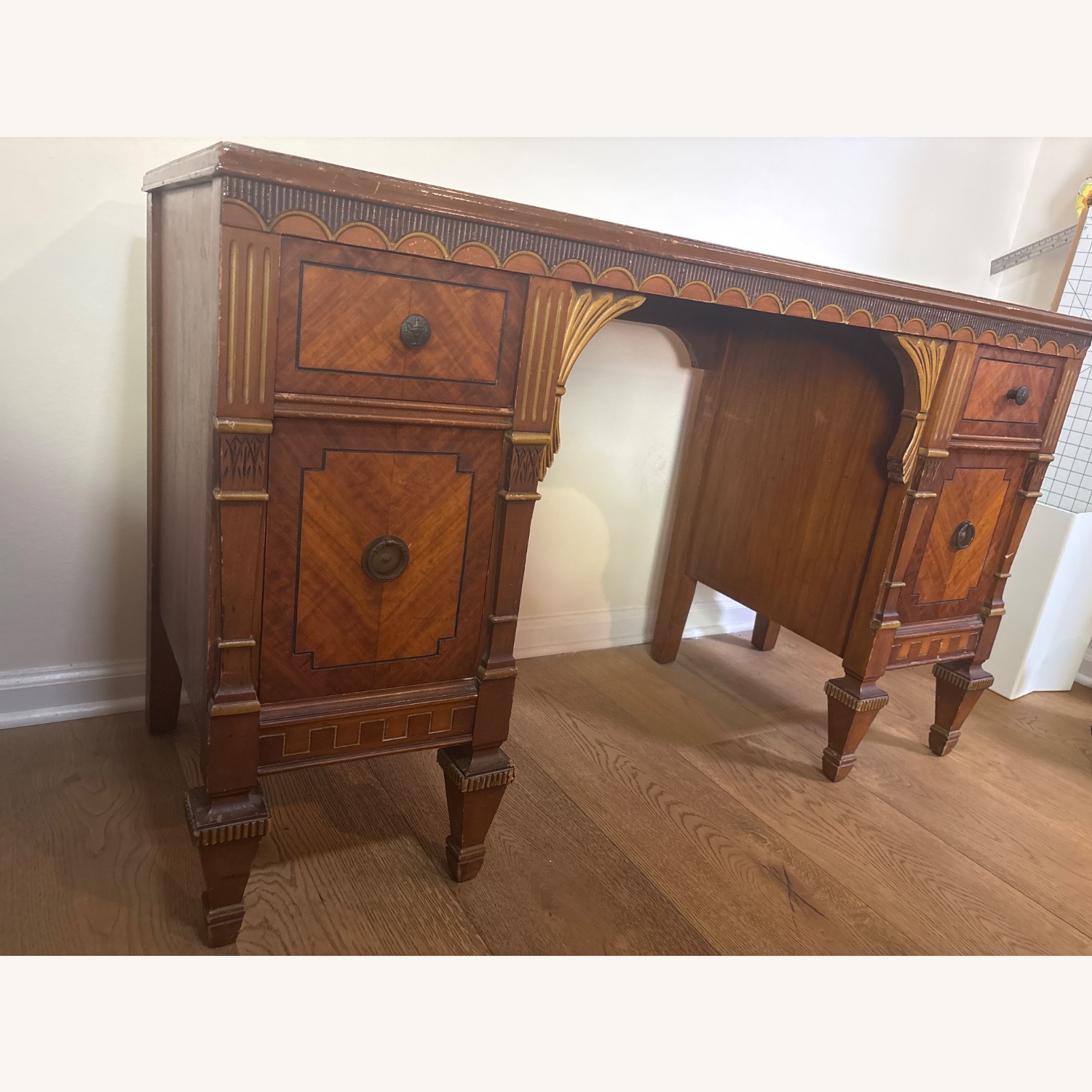 Vintage/Antique Dark Brown Wood Desk - image-2