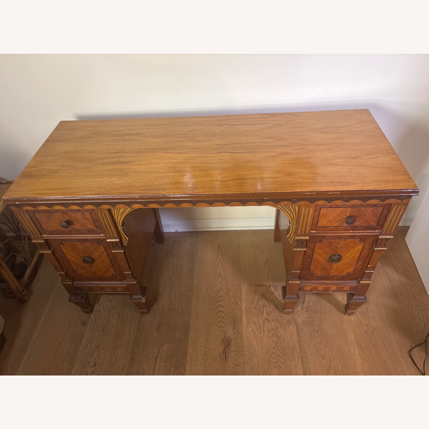 Vintage/Antique Dark Brown Wood Desk - image-3