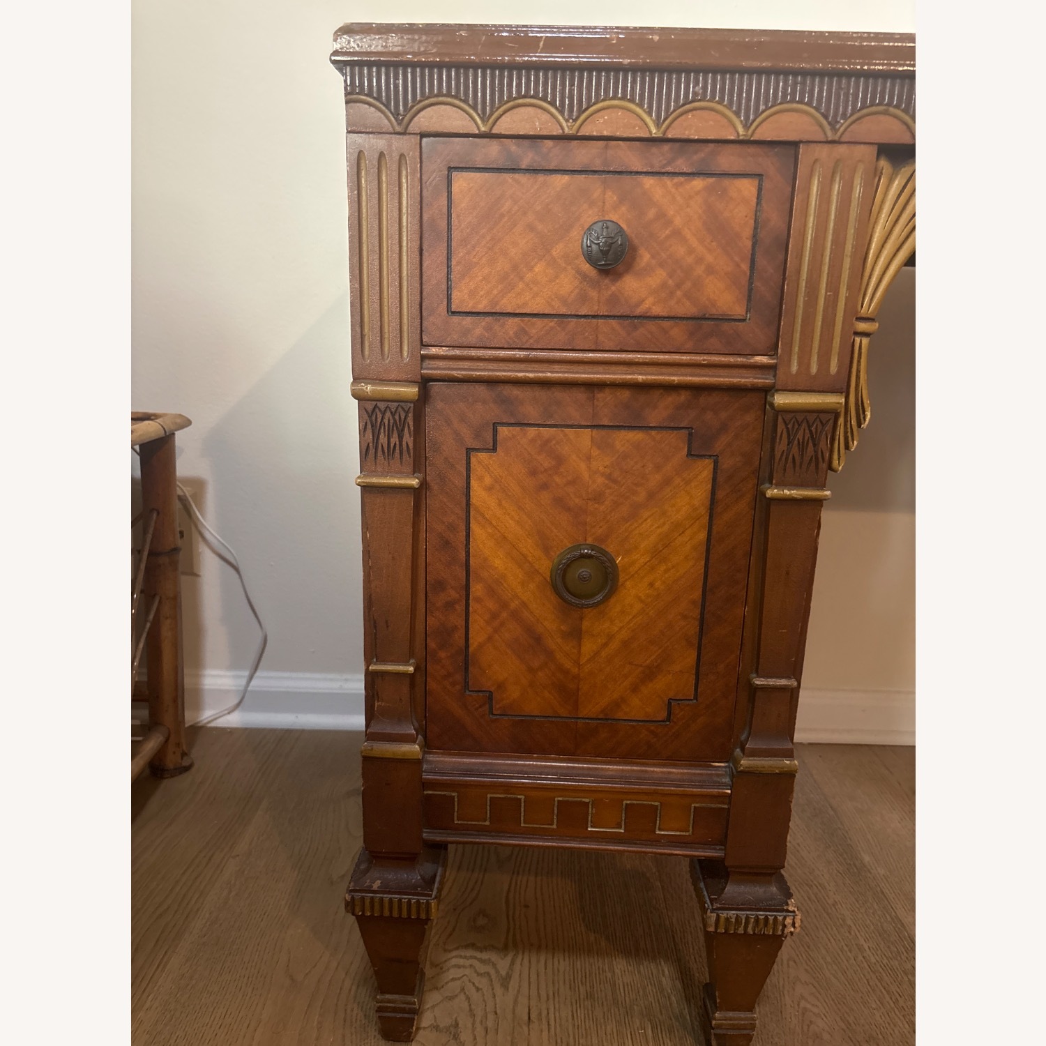 Vintage/Antique Dark Brown Wood Desk - image-4