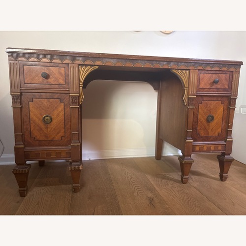 Used Vintage/Antique Dark Brown Wood Desk for sale on AptDeco
