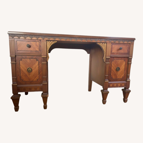 Used Vintage/Antique Dark Brown Wood Desk for sale on AptDeco