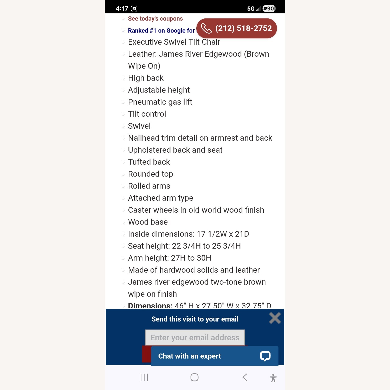 Hooker Furniture Corporation Seven Seas Office Chair - image-9