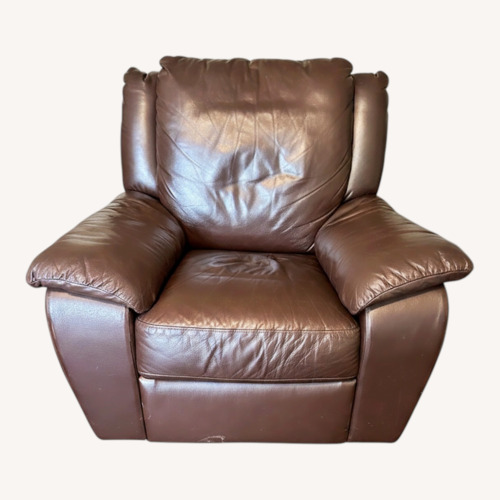 Used  Comfortable One-Seater Recliner – Brown Leather for sale on AptDeco