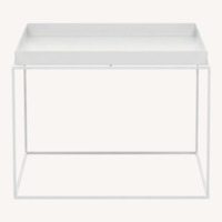 Hay Tray Table White Metal Coffee Table