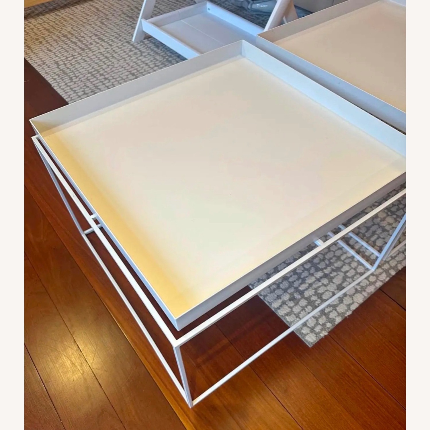 Hay Tray Table White Metal Coffee Table - image-2