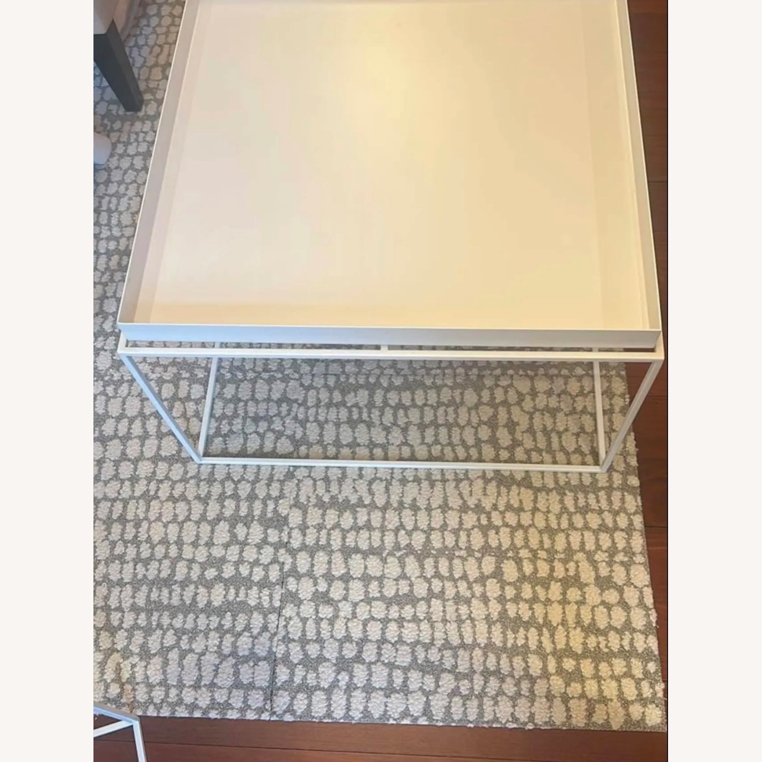 Hay Tray Table White Metal Coffee Table - image-3