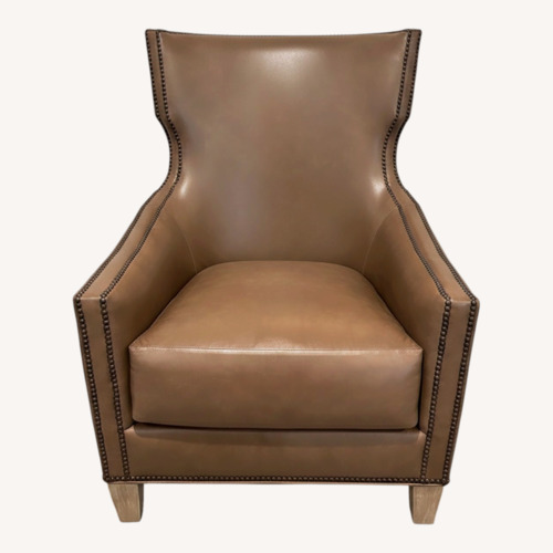 Used Light Brown Leather Armchair for sale on AptDeco