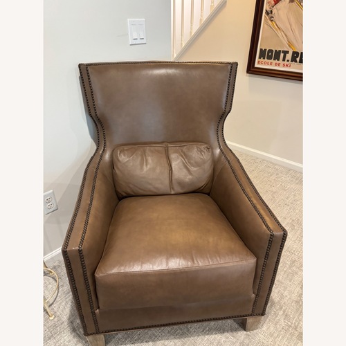 Used Light Brown Leather Armchair for sale on AptDeco