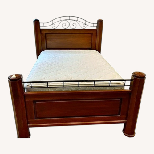 Used Cherry Queen Bed Frame for sale on AptDeco