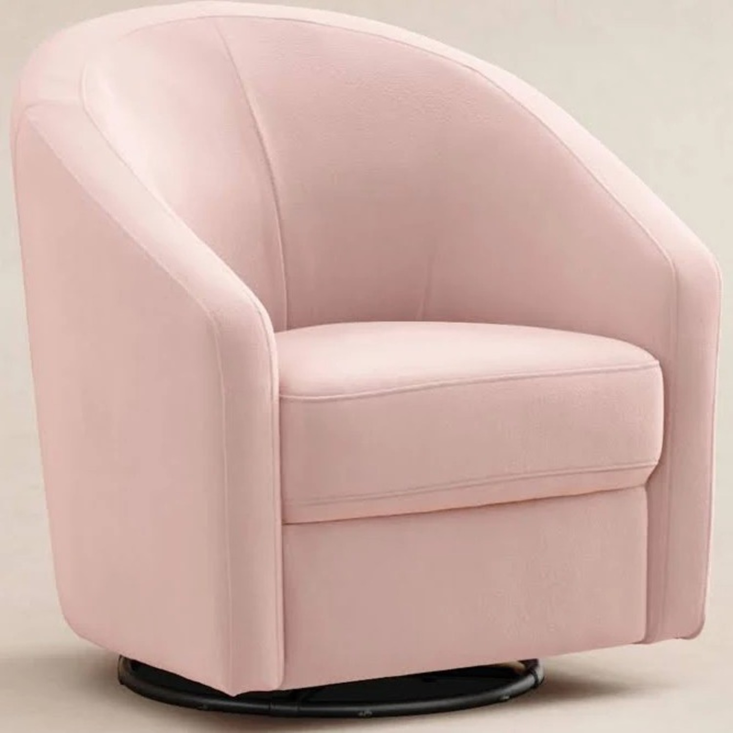 Babyletto Madison Pink Velvet Swivel Glider Chair - image-1