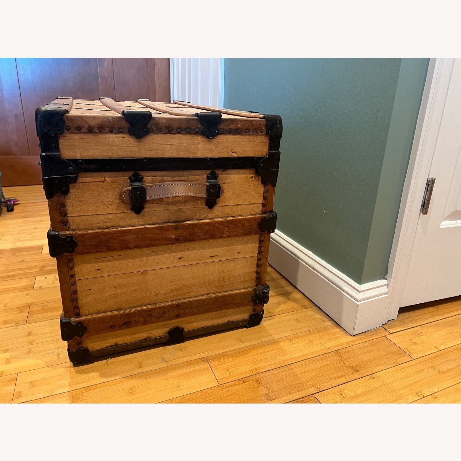 Vintage/Antique Light Brown Wood Chest - image-3